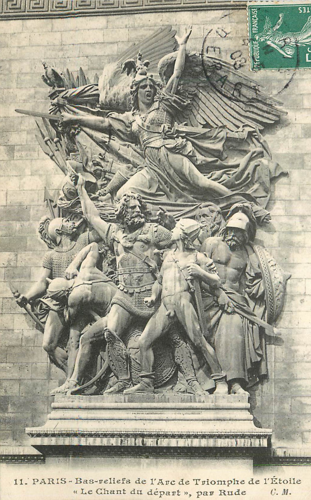 CPA Paris Bas Reliefs de l'Arc de Triomphe de l'Etoile le chant du depart par Rude