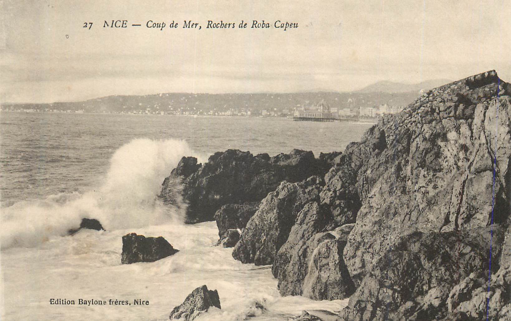 CPA Nice Coup de Mer Rochers de Roba Capeu