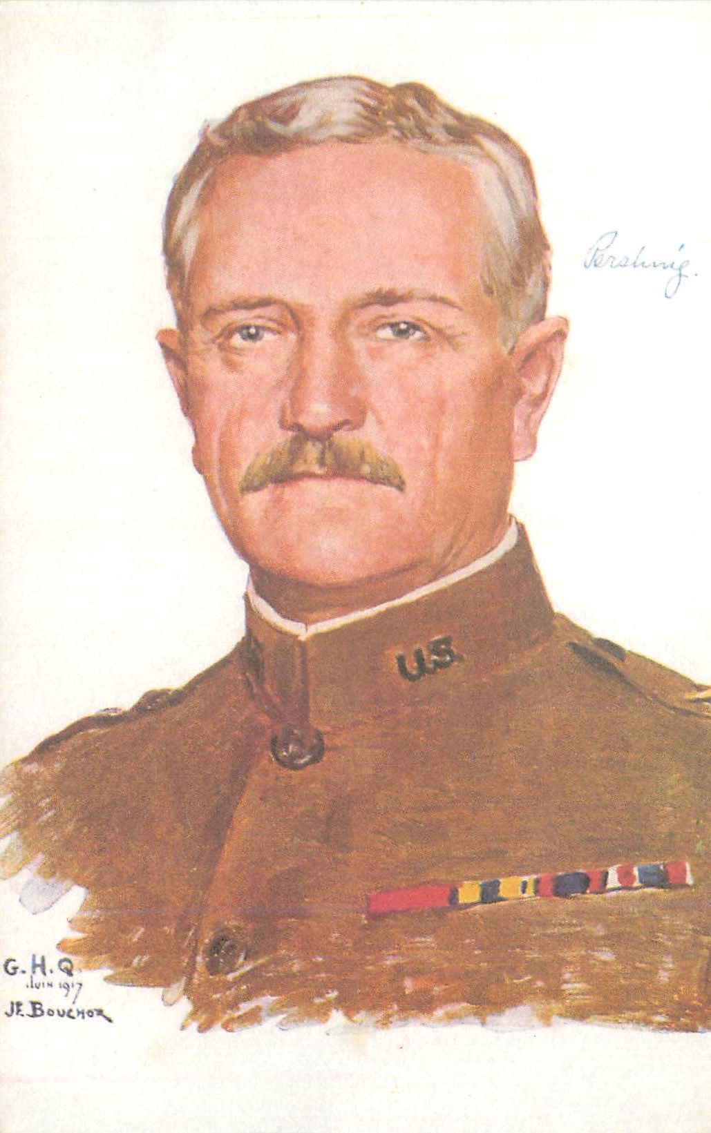 Portrait d'un officier américain — G.H.Q. juin 1917 — J.F. Bouchor