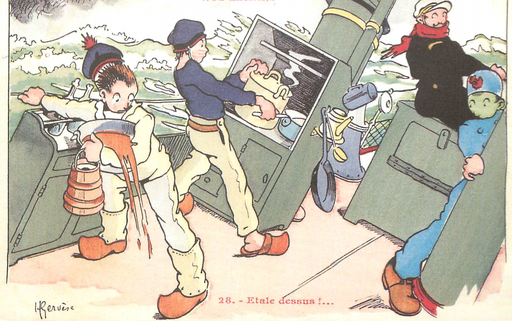 REPRO Etale Dessus Illustrateur Gervese Nos marins  Militaria