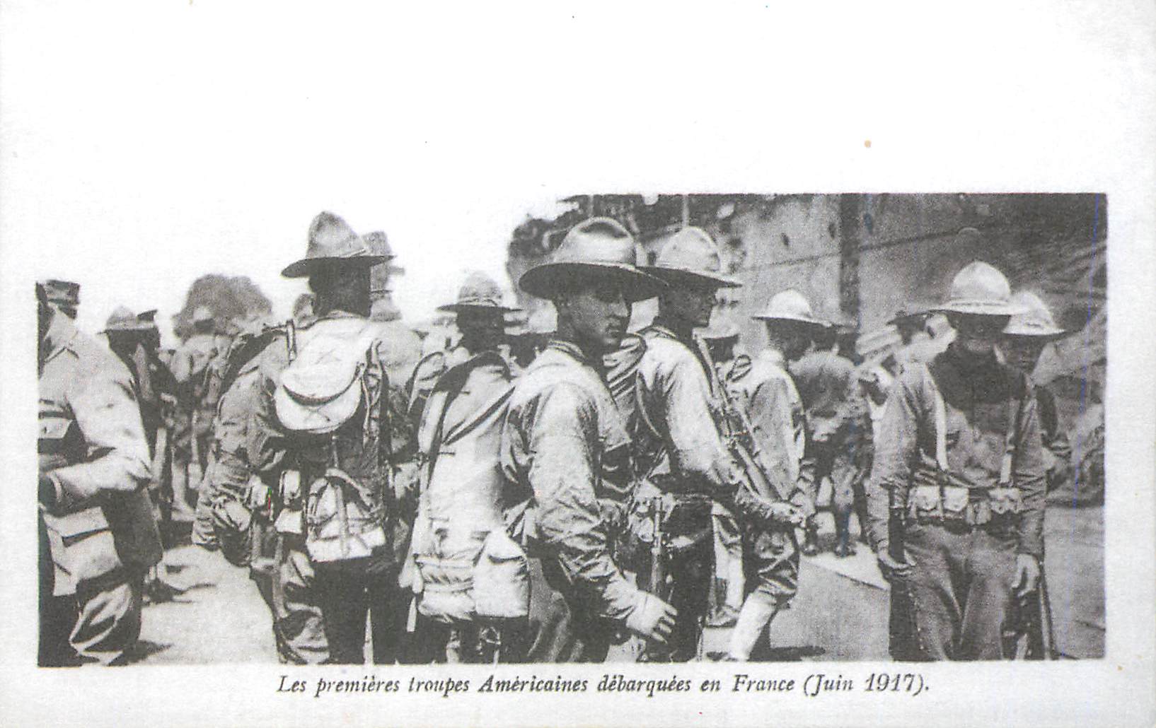REPRO Les Premieres troupes Americaines debarquees en France (Juin 1917) Militaria