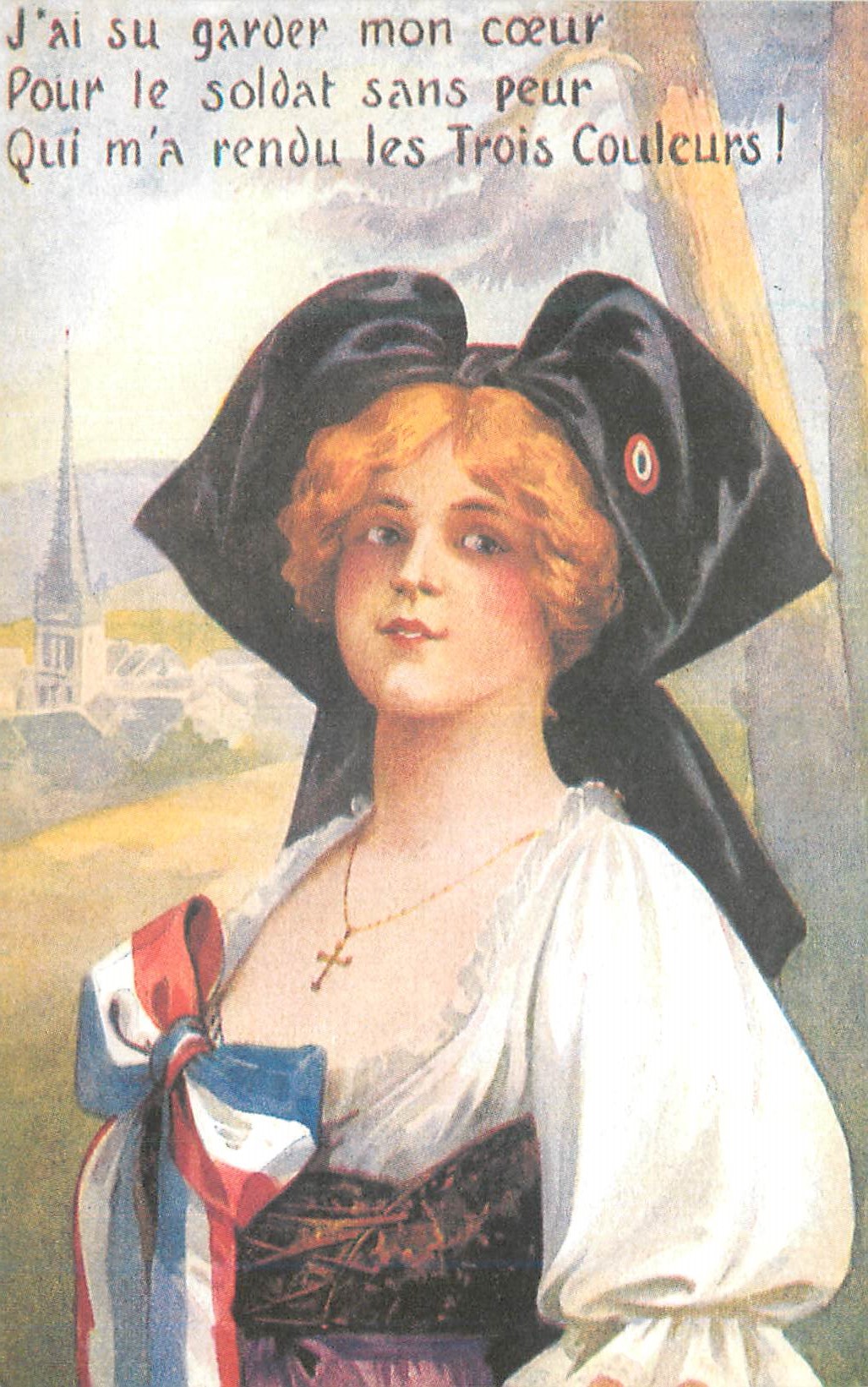CPA J'ai su Garder mon Coeur pour le Soldat sans peur qui m'a rendu les trois couleurs Alsace Militaria