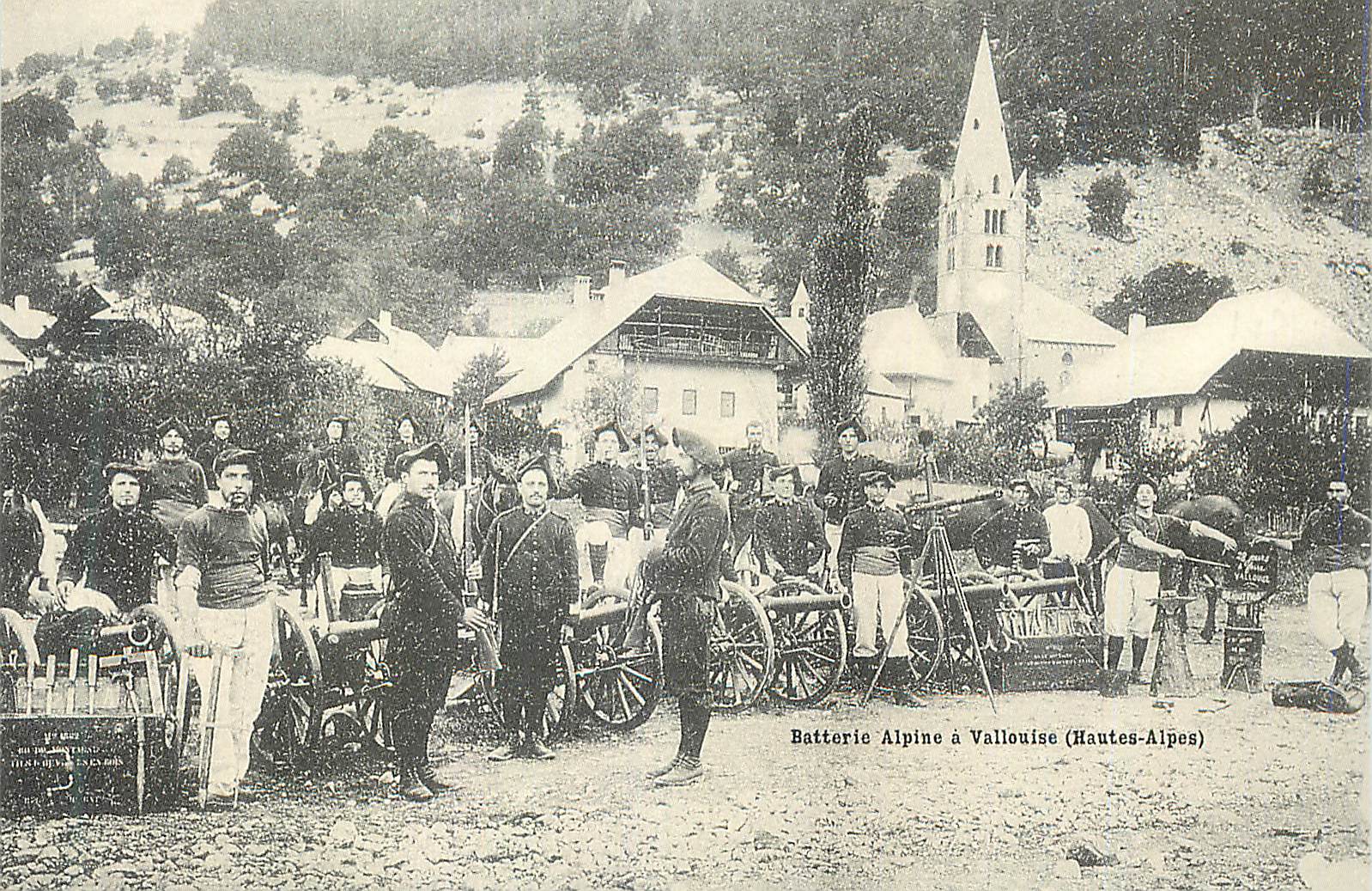 Batterie Alpine à Vallouise (Hautes-Alpes) — soldats et canons en campagne