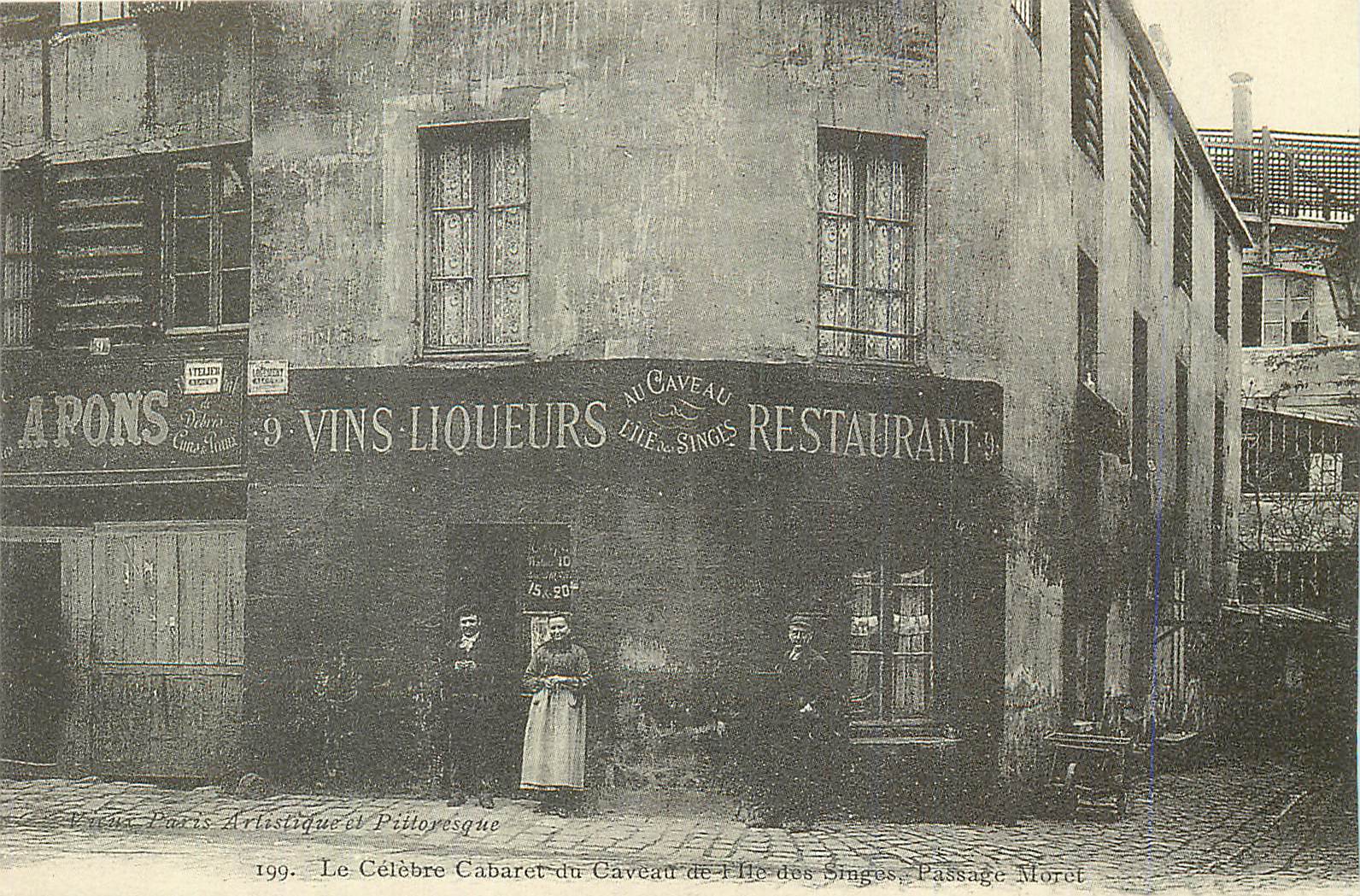 REPRO Paris Le Celebre Cabaret du Caveau de l'Ile des Singes Passage Moret