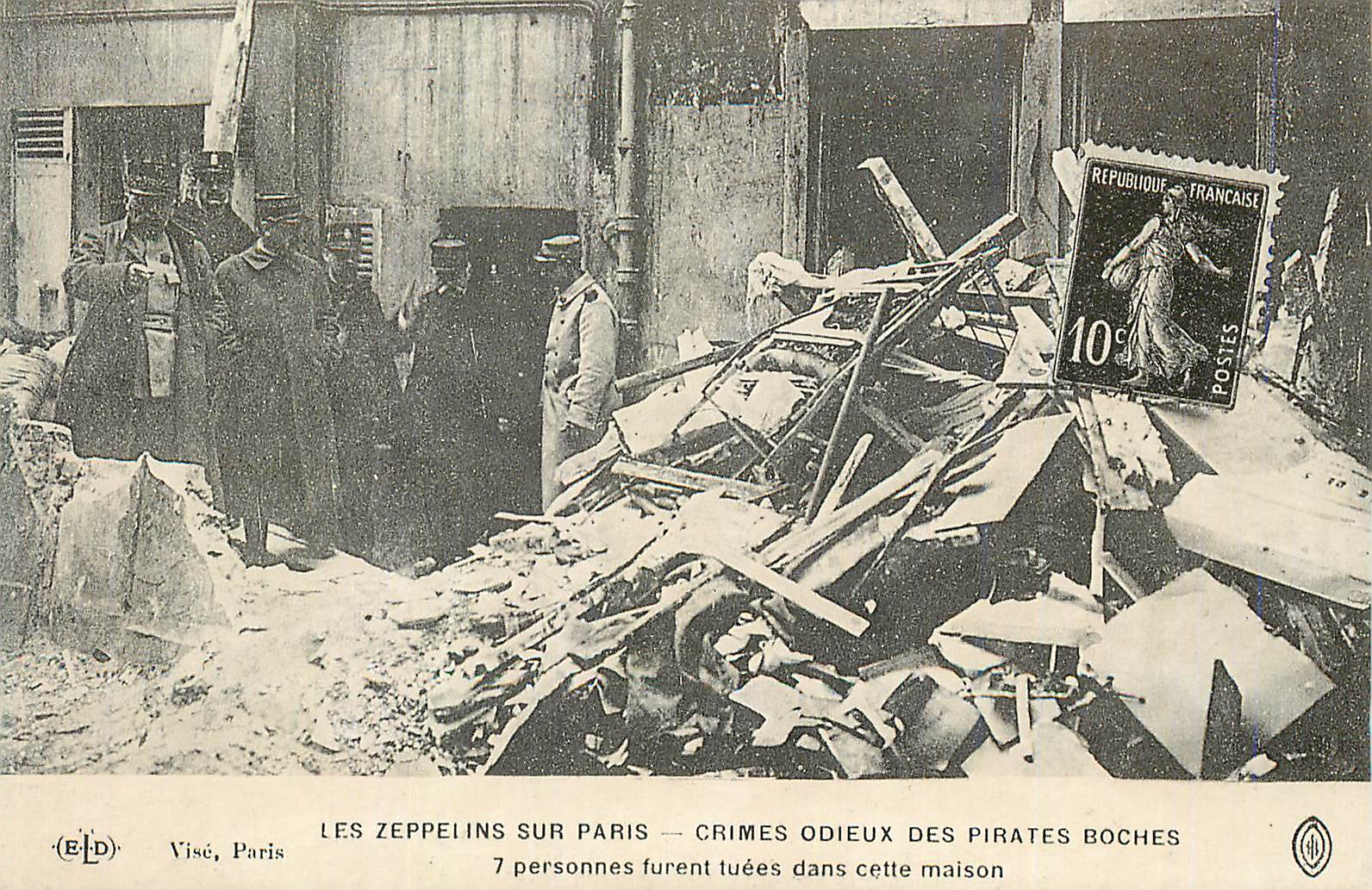 REPRO Les zeppelins sur Paris Crimes Odieux des Pirates Boches