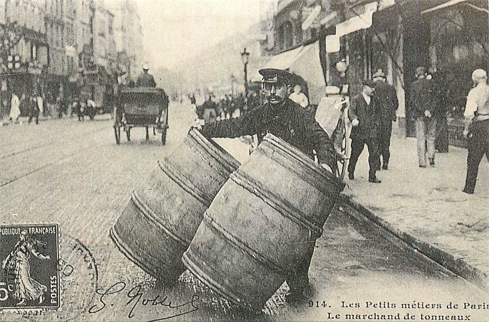 REPRO Les Petits Metiers de Paris Le Marchand de Tonneaux