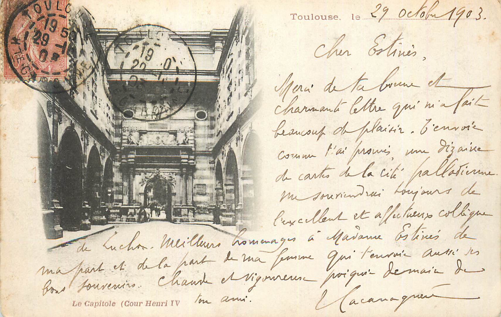 CPA Toulouse Le Capitole (Cour Henri IV) (carte 1900)
