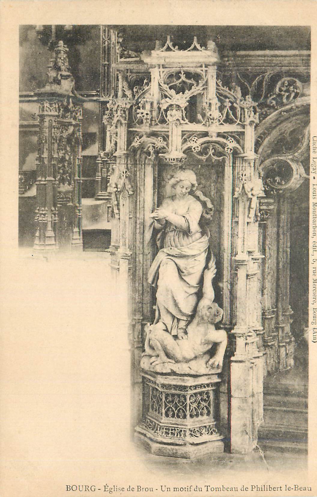 CPA Bourg Eglise de Brou Un Motif du Tombeau de Philibert le Beau