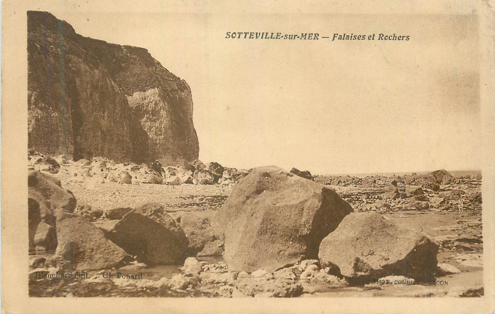 CPA Sotteville sur Mer Falaises et Rochers