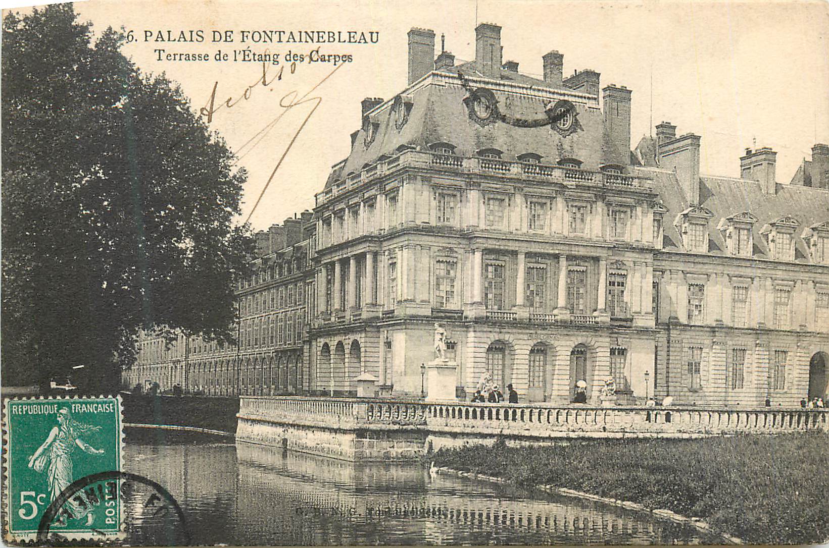 Palast von Fontainebleau — Terrasse des Carpe-Teich — Verleger C. N. C. Fontainebleau
