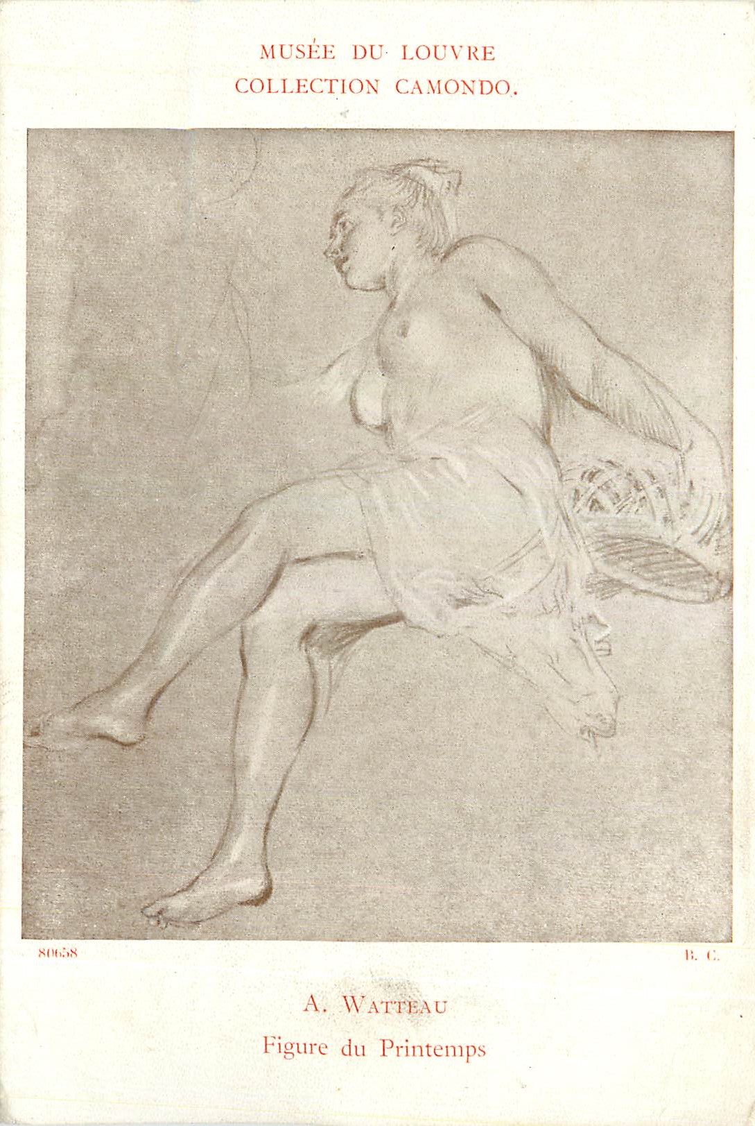 CPA Musee du Louvre Collection Camondo Watteau Figure du Printemps