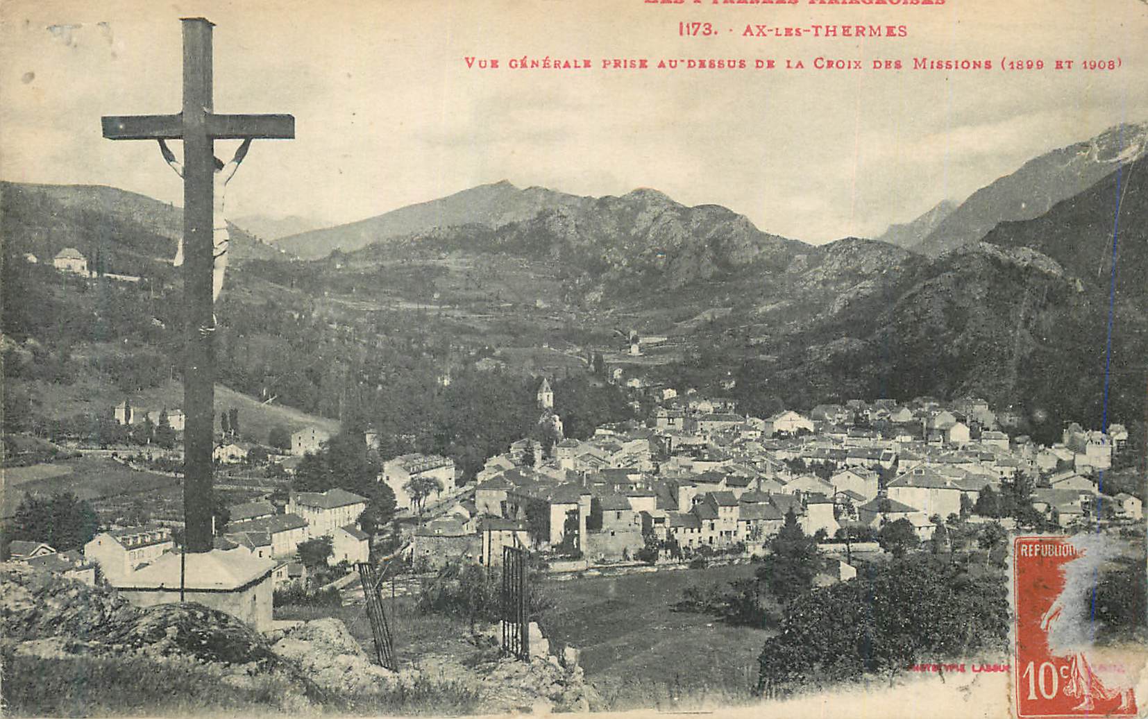 CPA Ax les Thermes Vue Generale prise au dessus de la Croix des Missions
