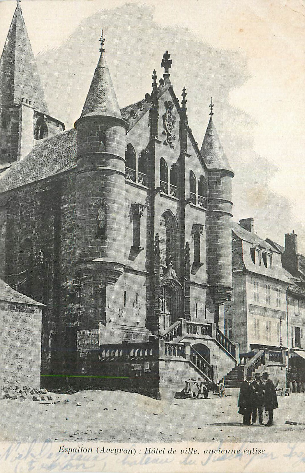 CPA Expalion (Aveyron) Hotel de ville ancienne Eglise