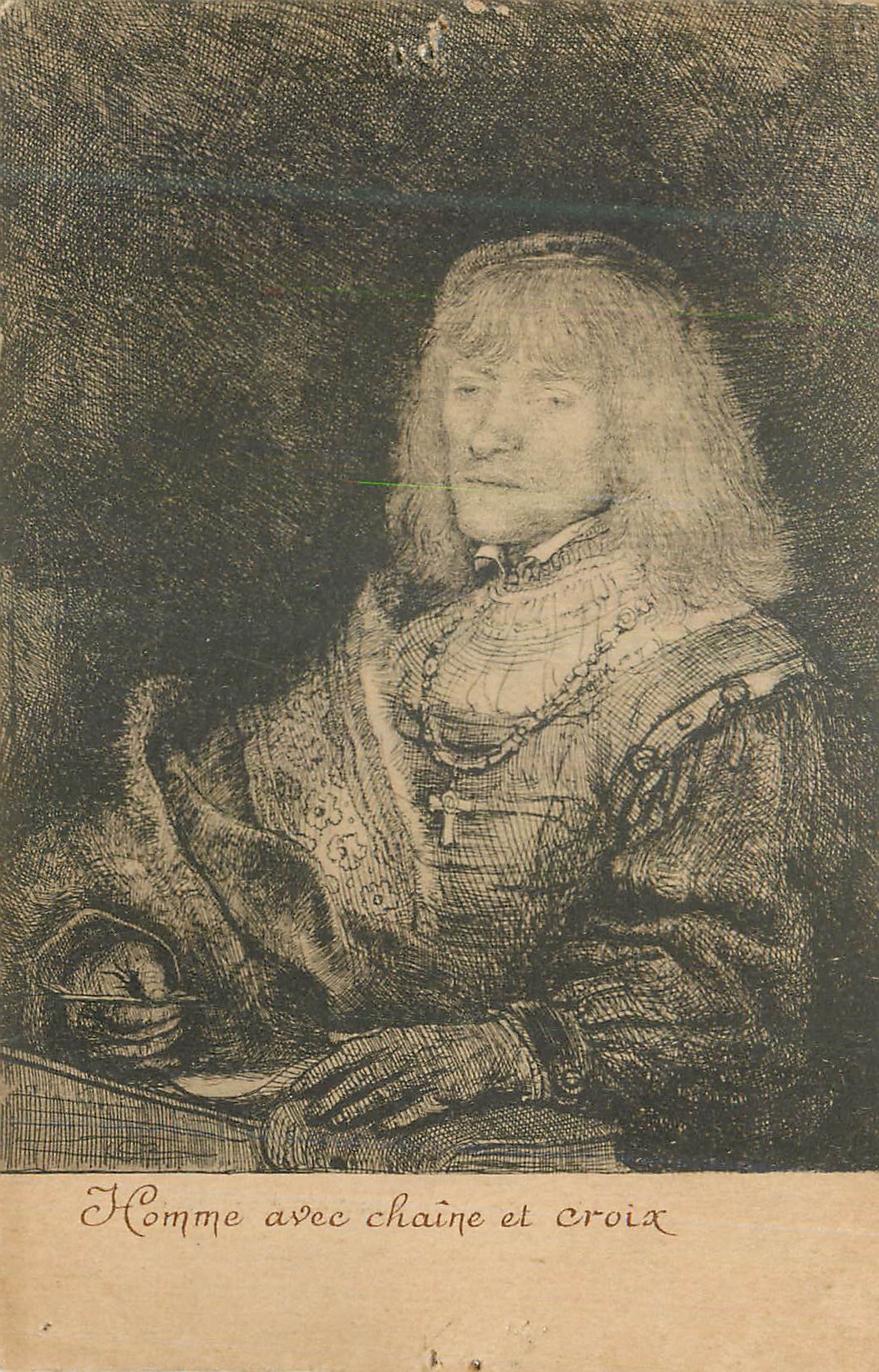 CPA Homme avec Chaine et Croix