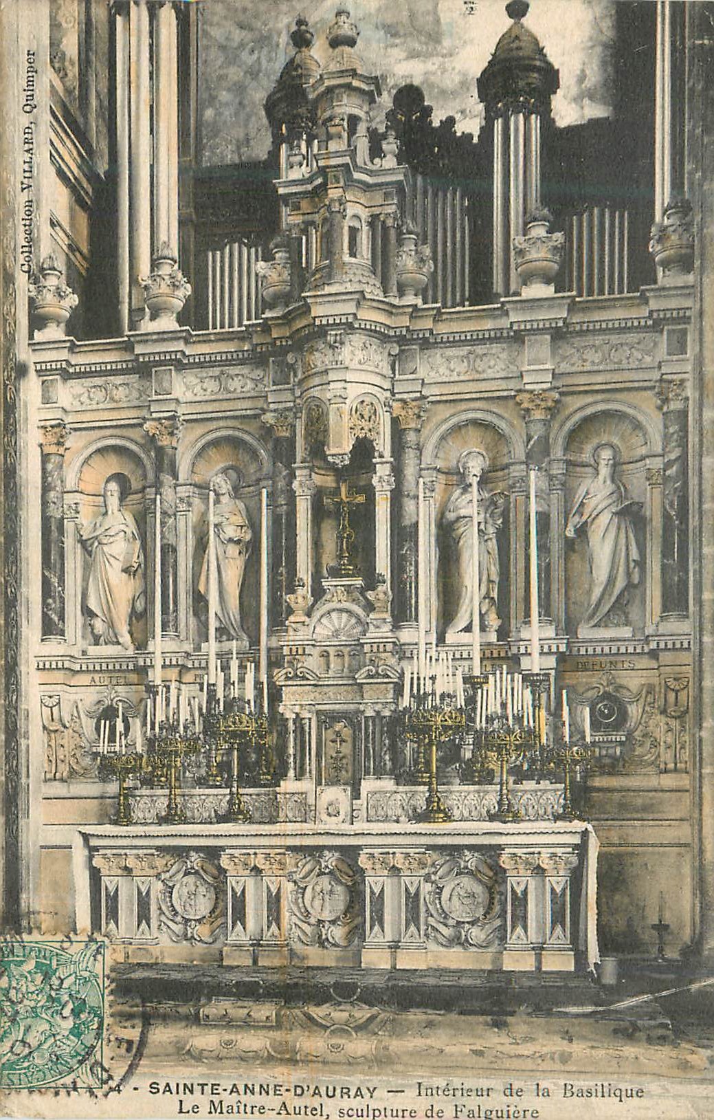 CPA Sainte Anne d'Auray Interieur de la Basilique Le Maitre Autel Sculpture de Falguiere Orgue
