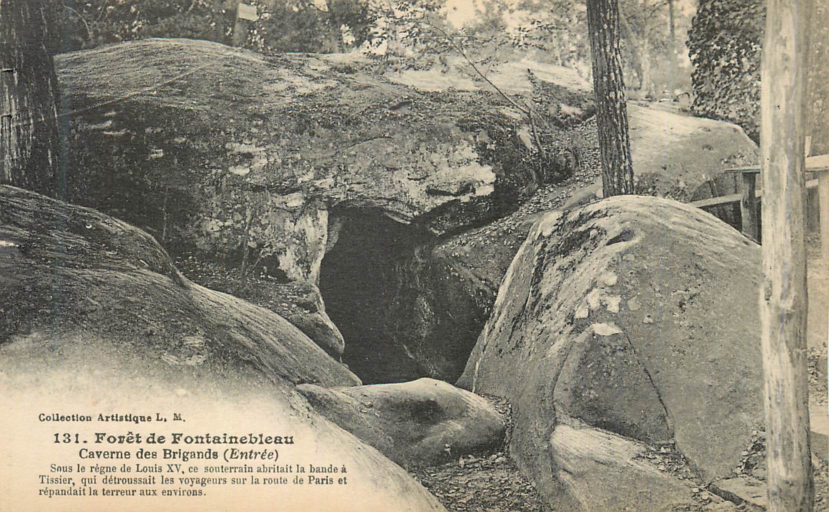 Forêt de Fontainebleau — Höhle der Räuber (Eingang) — Künstlerische Sammlung L. M., Nr. 131