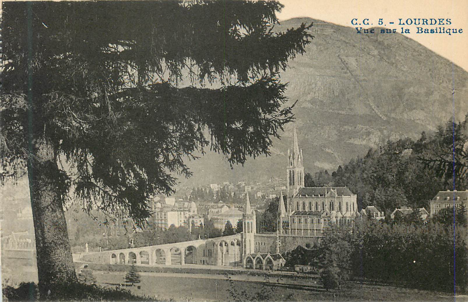 CPA Lourdes Vue sur la Basilique