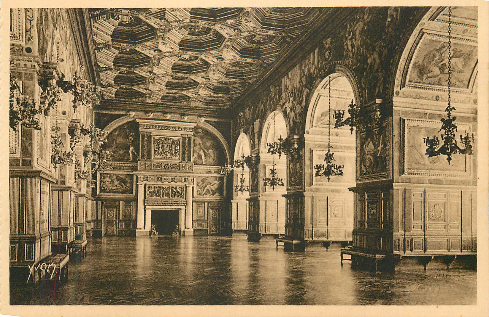 Sala de baile decorada — Palacio de Fontainebleau — Yvon