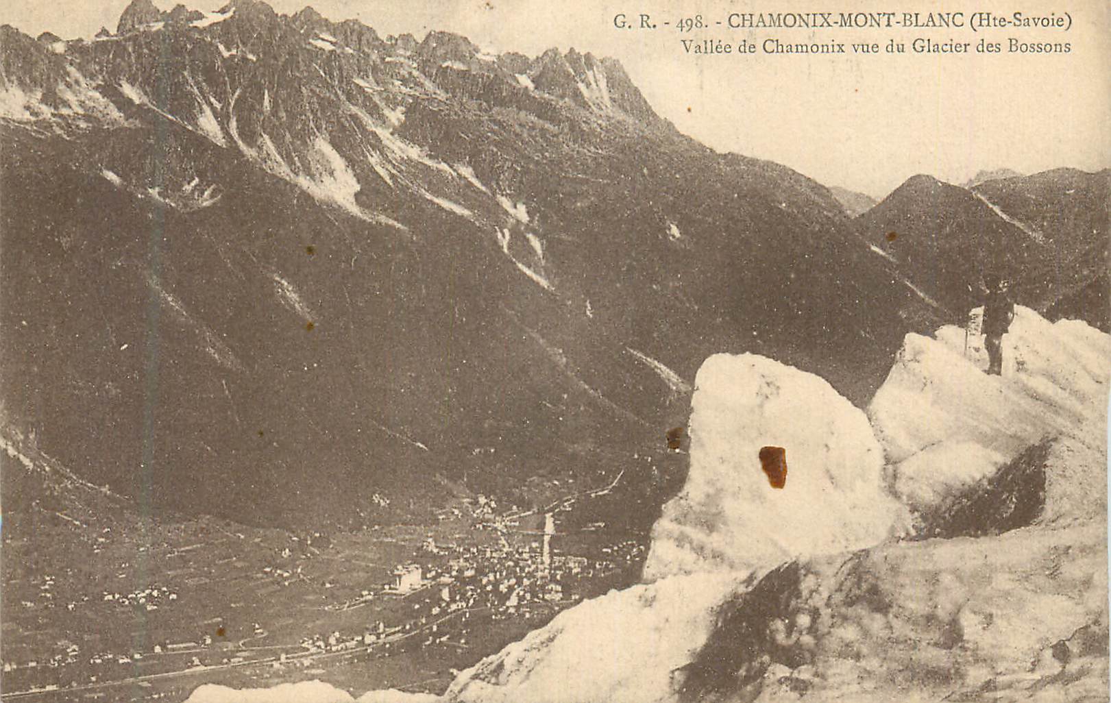 CPA Chamonix Mont Blanc (Hte Savoie) Vallee de Chamonix vue du Glacier des Bossons