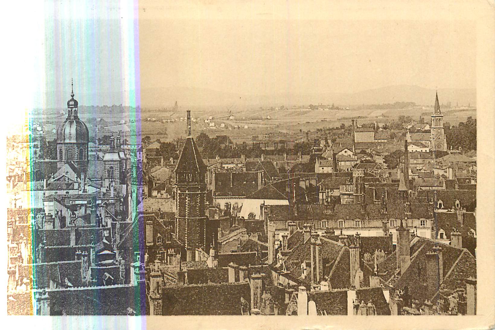 CPA Chalon sur Saone Vue sur le Quartier St Gosme l'Eglise St Pierre et le Beffroi