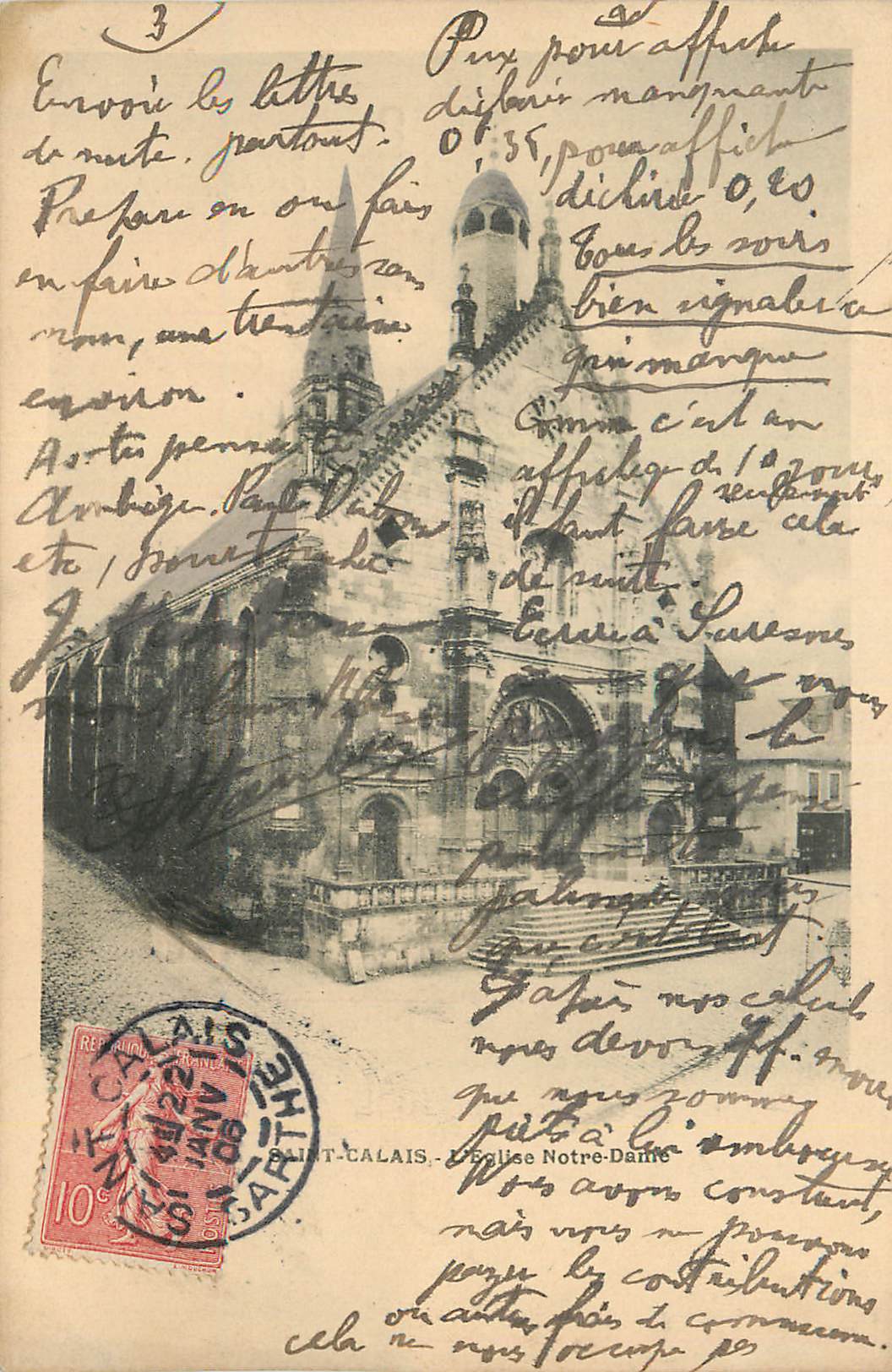 CPA Saint Calais L'Eglise Notre Dame