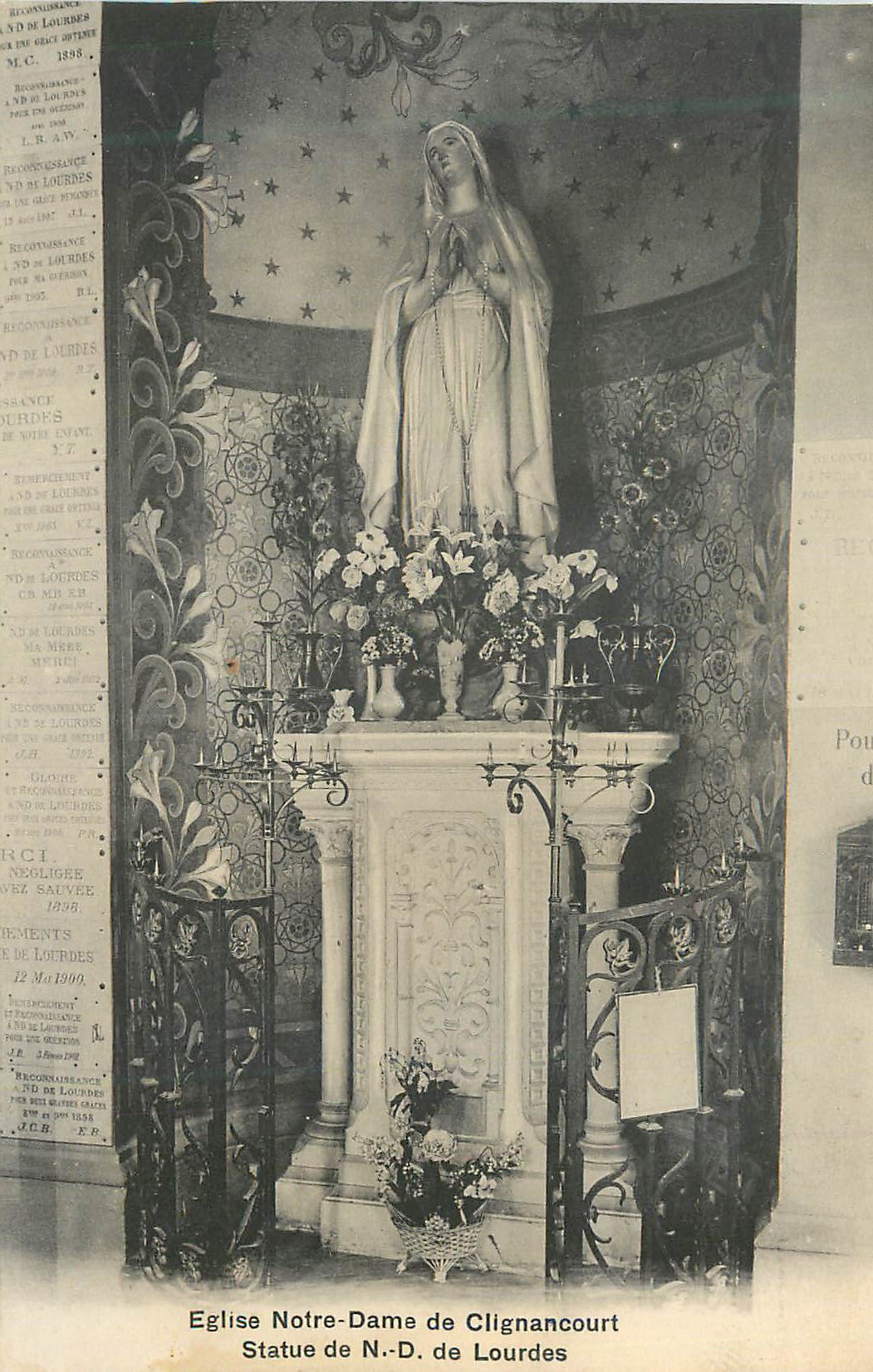 CPA Eglise Notre Dame de Clignancourt Statue de N D de Lourdes