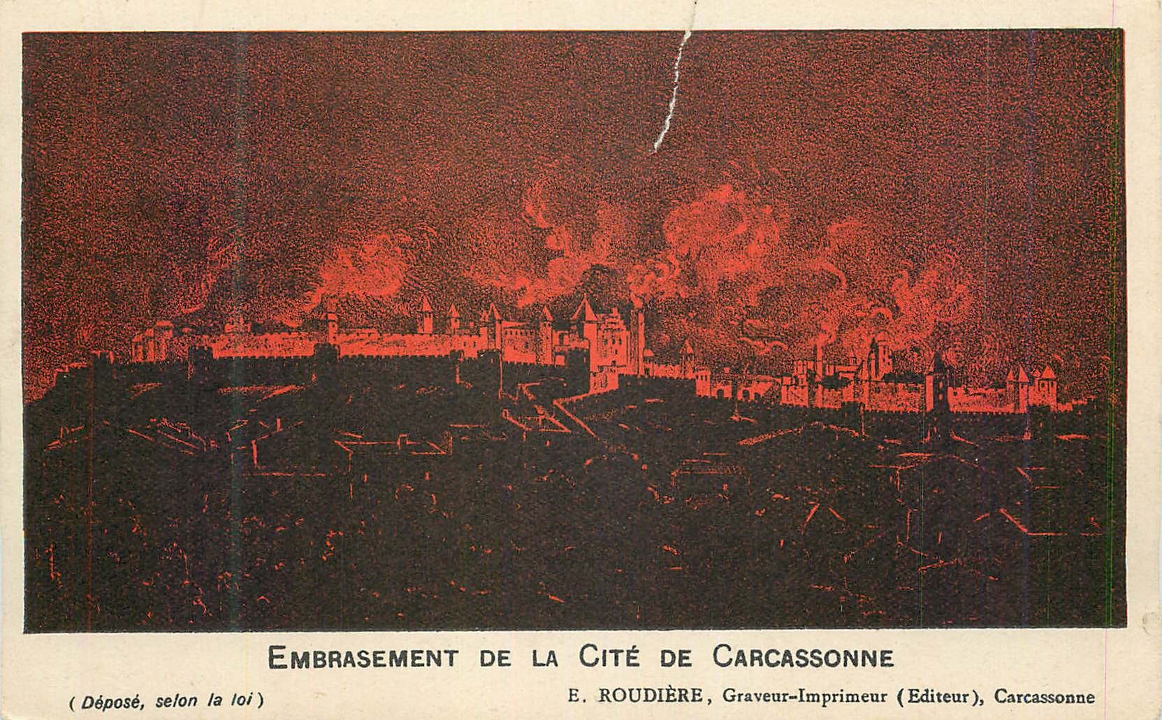 CPA Embrasement de la Cite de Carcassonne