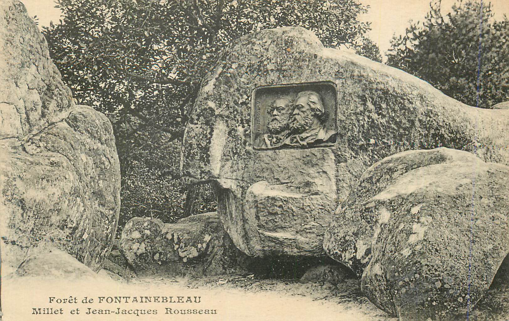 Bosque de Fontainebleau — Millet y Jean-Jacques Rousseau — editor no identificado