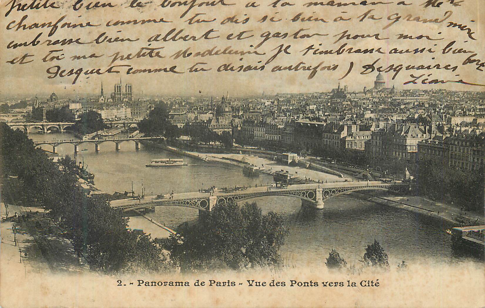 CPA Panorama de Paris Vue des Ponts vers la Cite