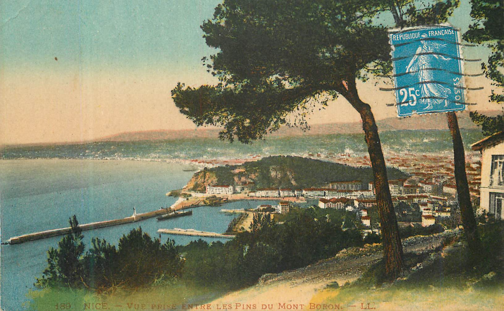 CPA Nice Vue prise entre les Pins du Mont Boron