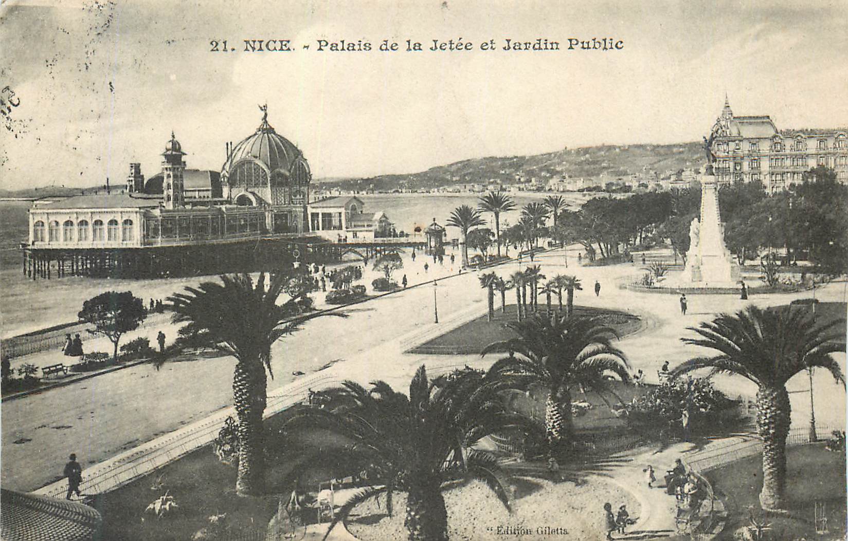 CPA Nice Palais de la Jetee et Jardin Public