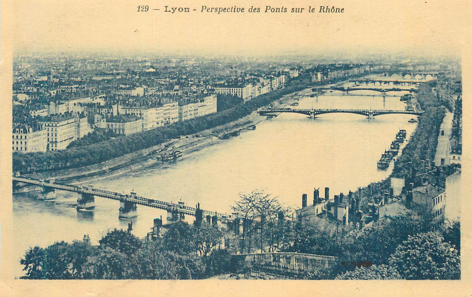 CPA Lyon Perspective des Ponts sur le Rhone