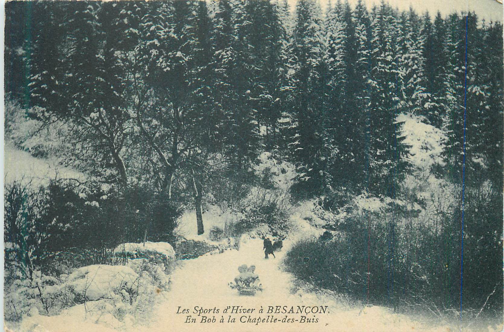 Winter-Sport in BESANÇON — Schlittenfahren in Chapelle-des-Buis
