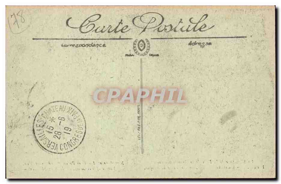 Versailles CPA Galerie des Glaces La signature de la paix de la grande guerre — Verso