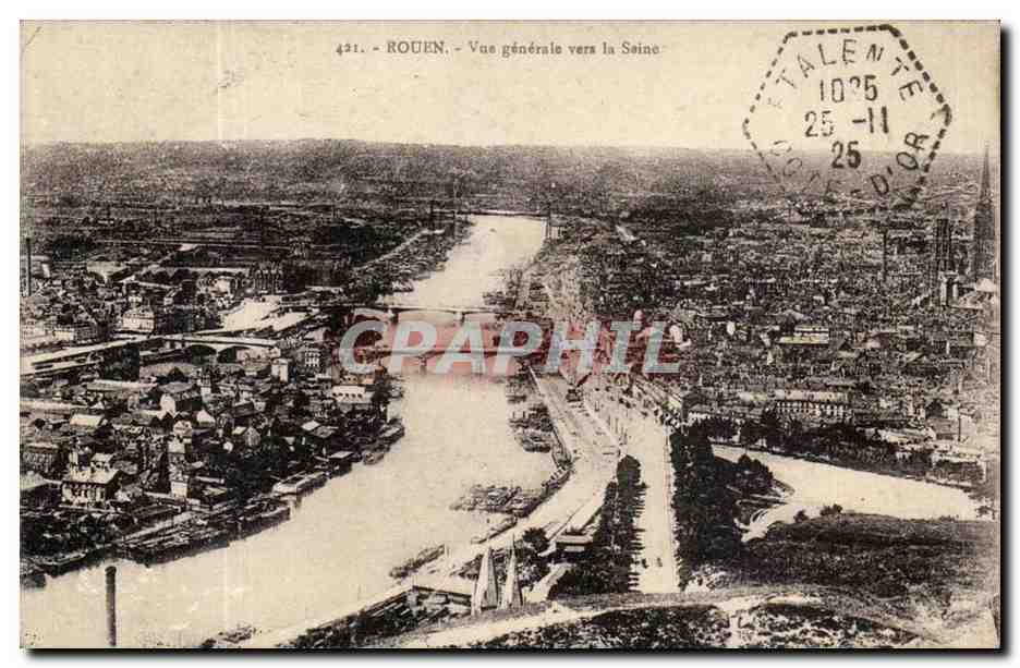 Rouen CPA Vue generale vers la Seine
