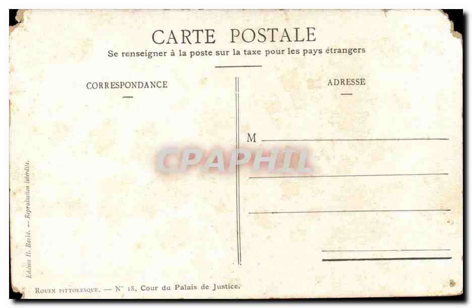 Rouen CPA Palais de justice — Verso