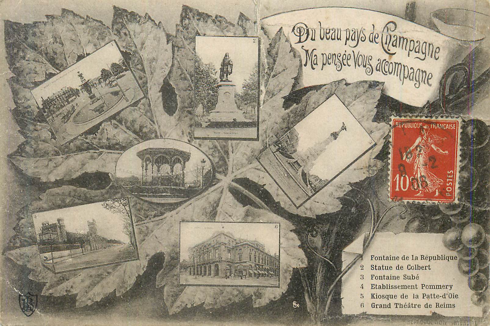 CPA Du Beau Pays de Champagne ma Pensee vous Accompagne