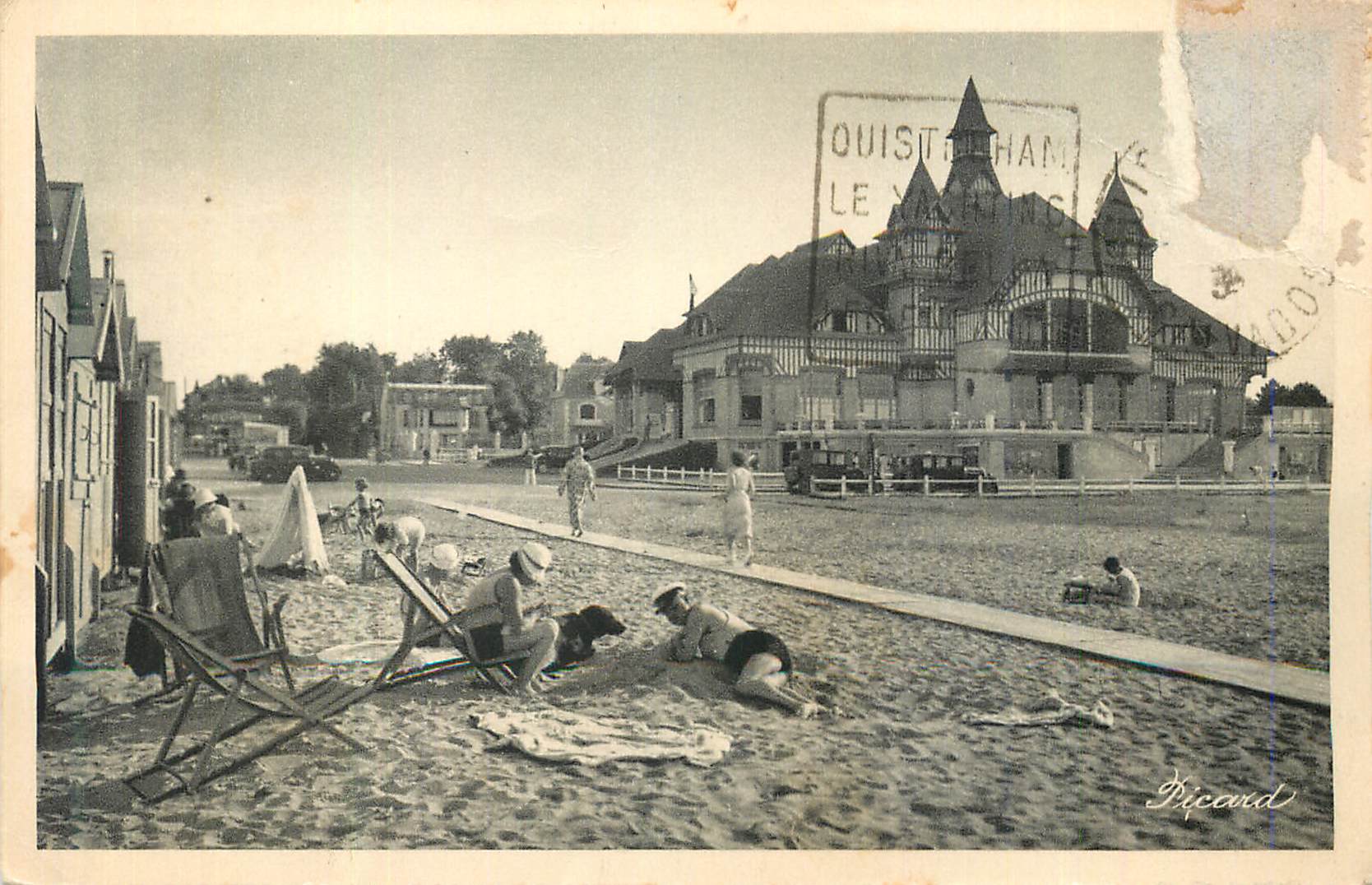 CPA Riva Bella (Calvados) le Casino et la Plage