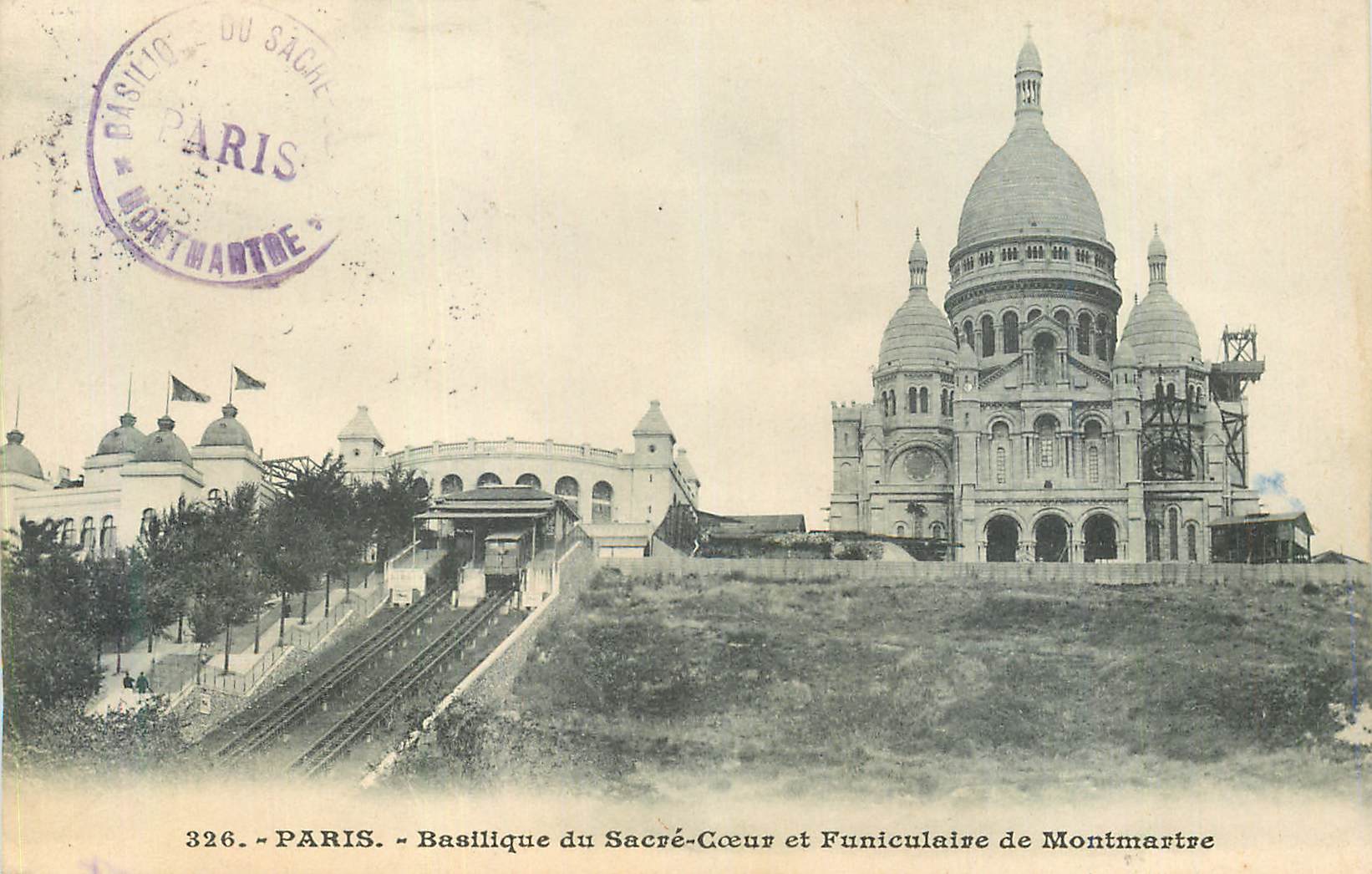 CPA Paris Basilique du Sacre Coeur et Funiculaire de Montmartre