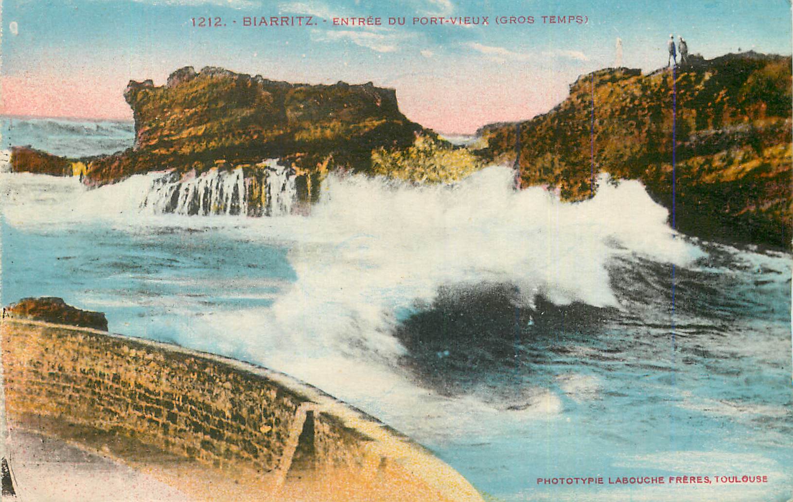 Biarritz - Entrée du Port-Vieux (Gros Temps) — Phototypie Labouche Frères, Toulouse, n° 1212