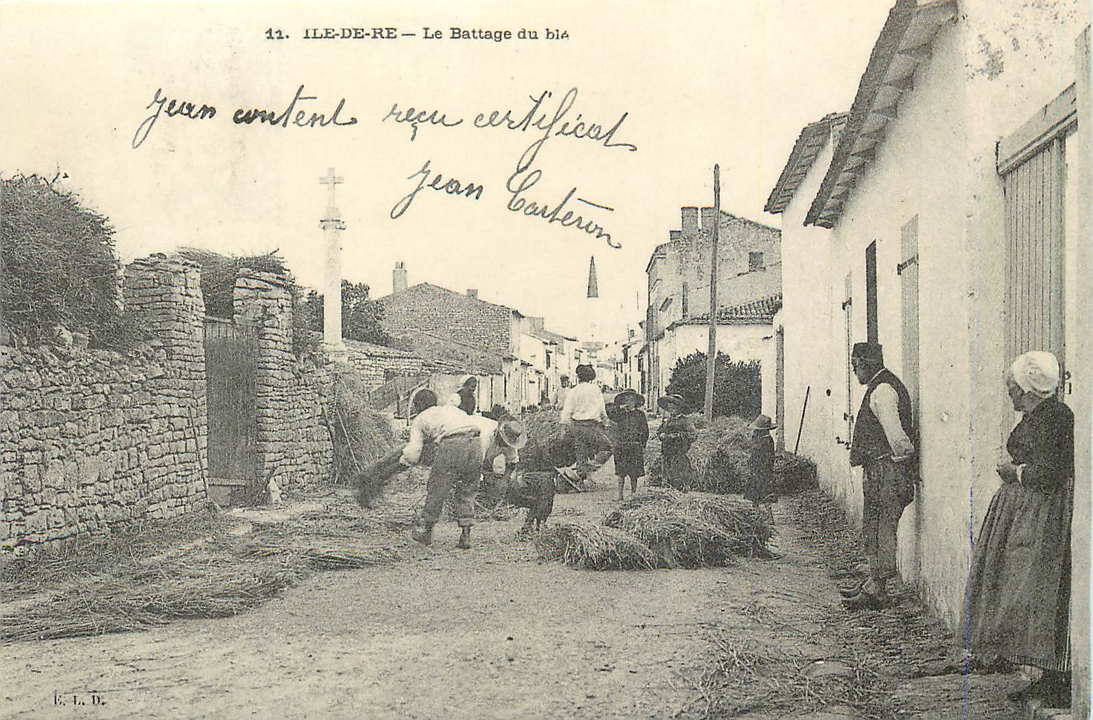 Ile-de-Ré — Le Battage du blé — E. L. D.