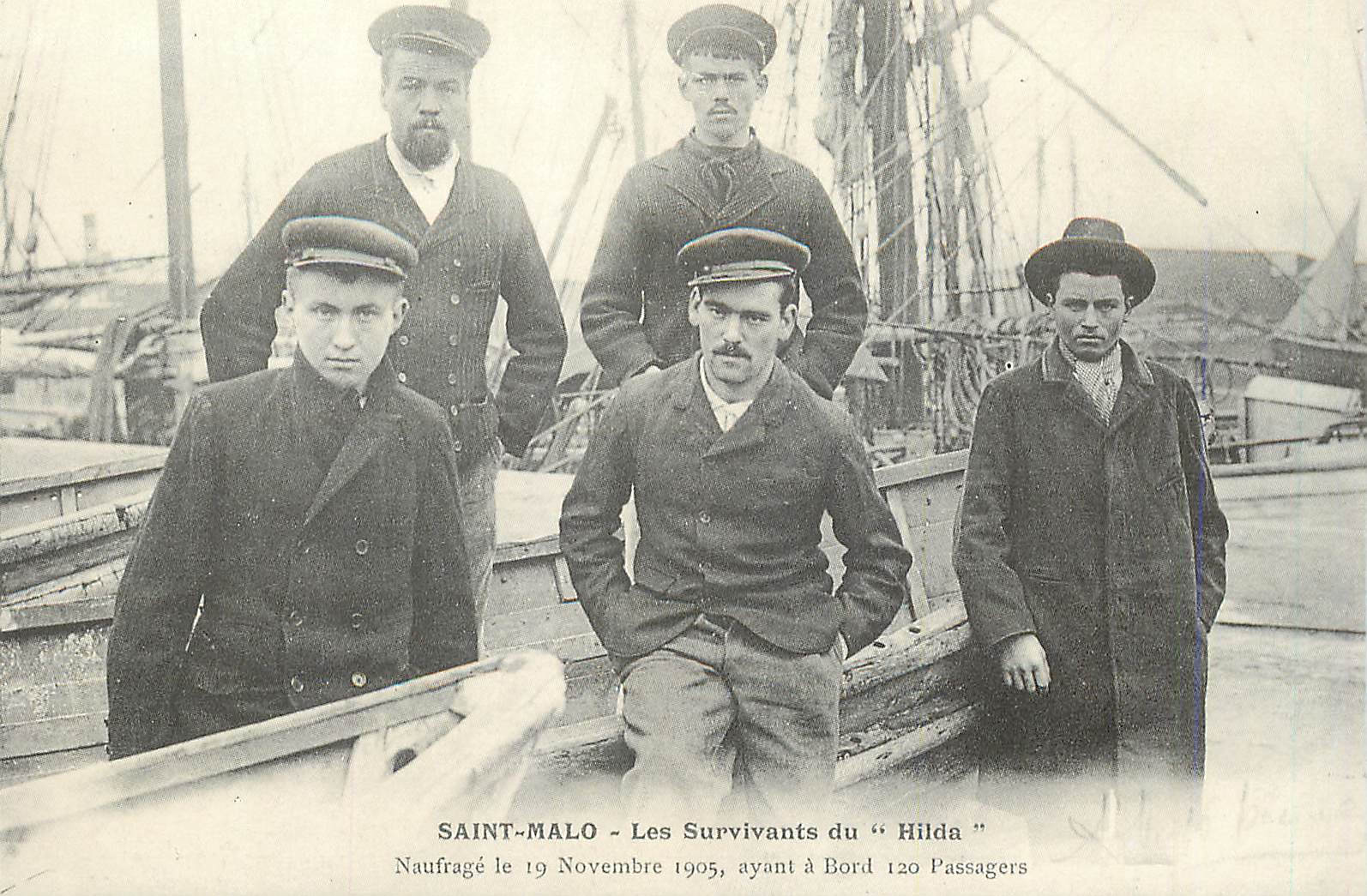 Saint-Malo - Les Survivants du "Hilda" — Naufragé le 19 Novembre 1905, ayant à bord 120 passagers