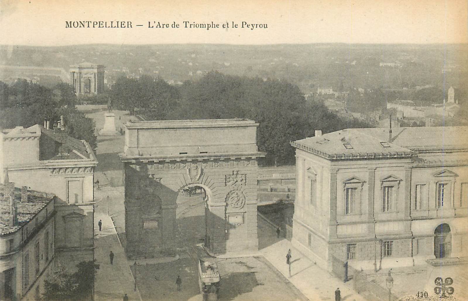CPA Montpellier l'Arc de Triomphe et le Peyrou