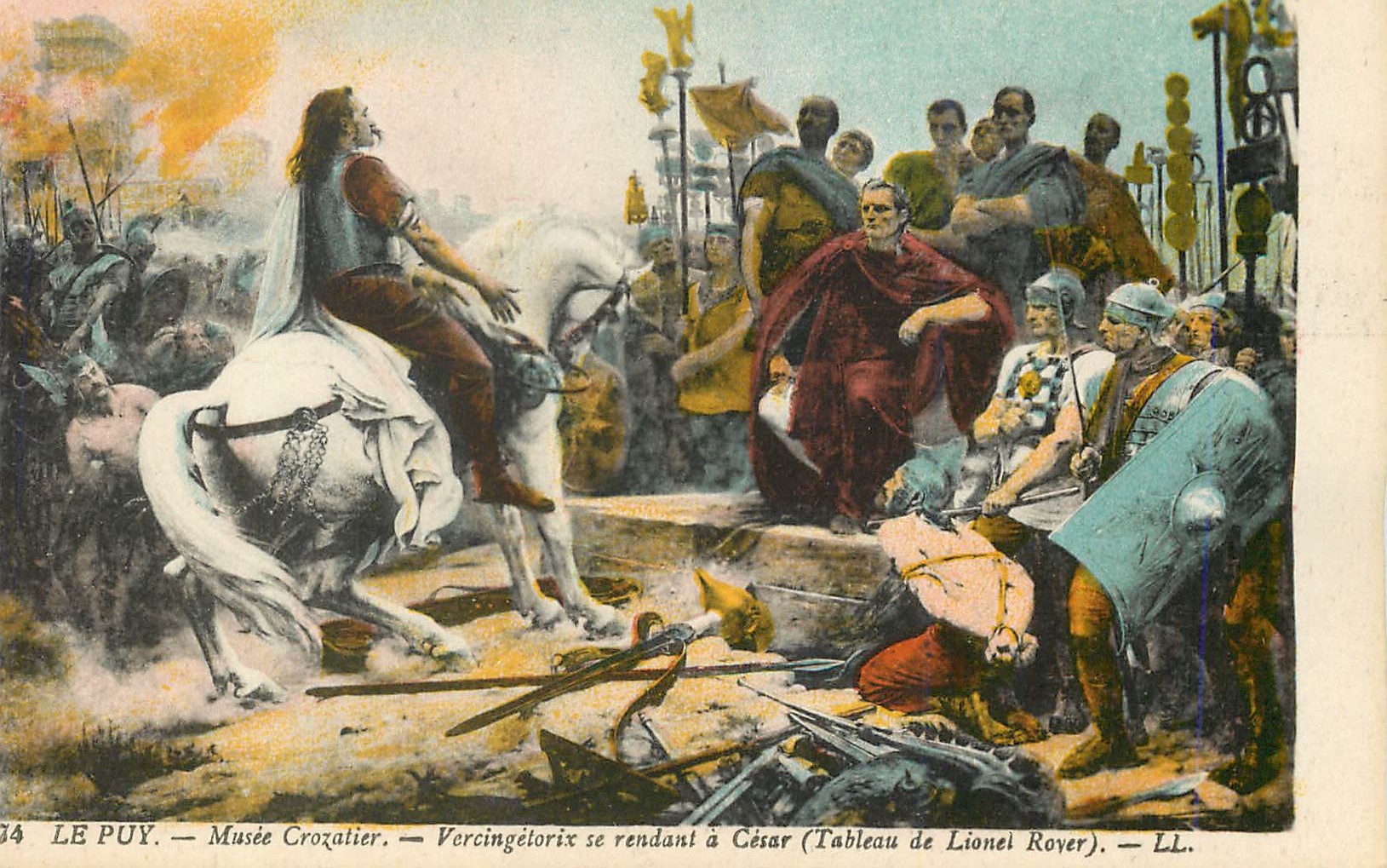 CPA Le Puy Musee Crozatier Vercingetorix se rendant a Cesar Tableau de Lionel Royer