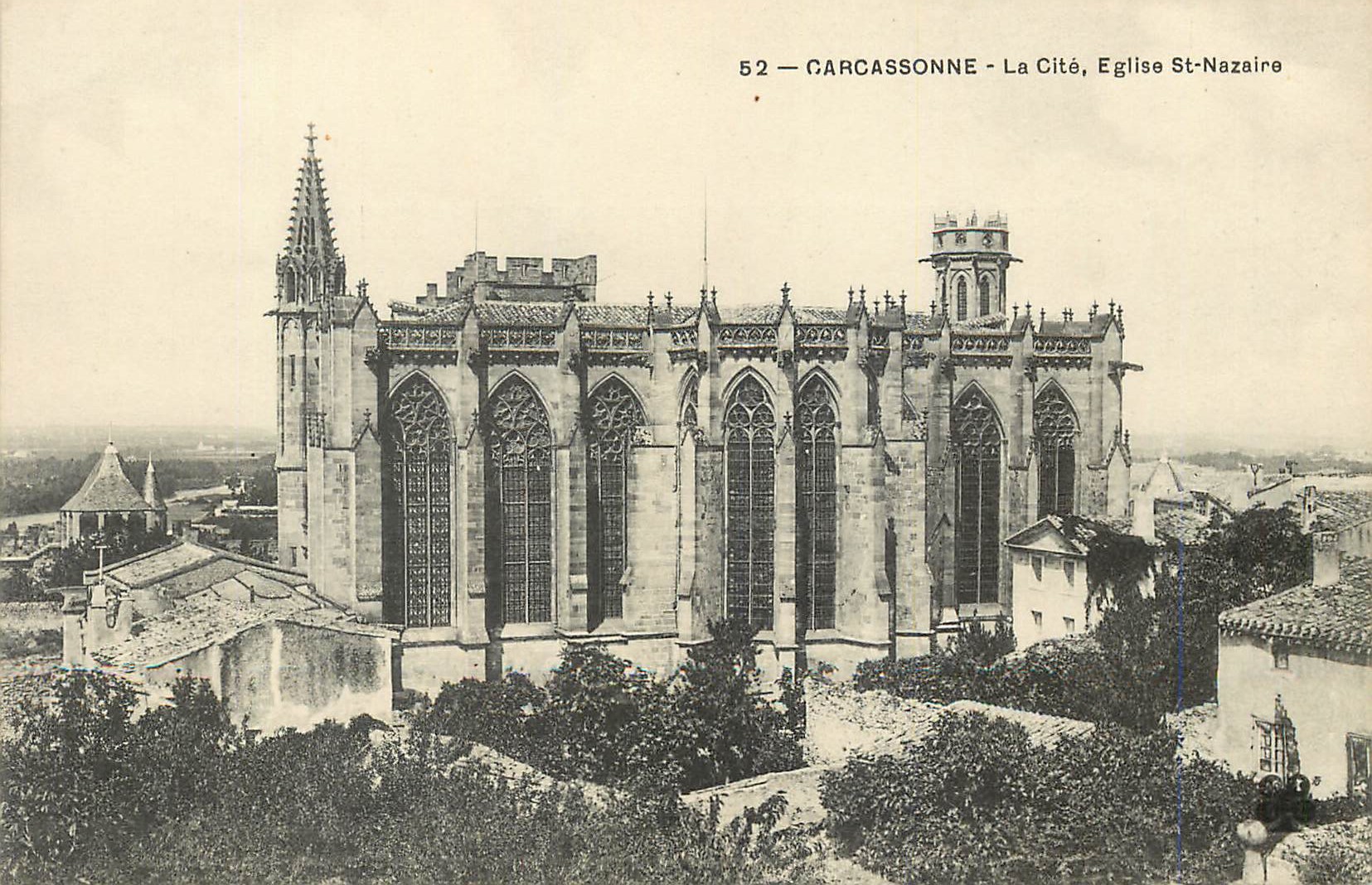 CPA Carcassonne la Cite Eglise St Nazaire
