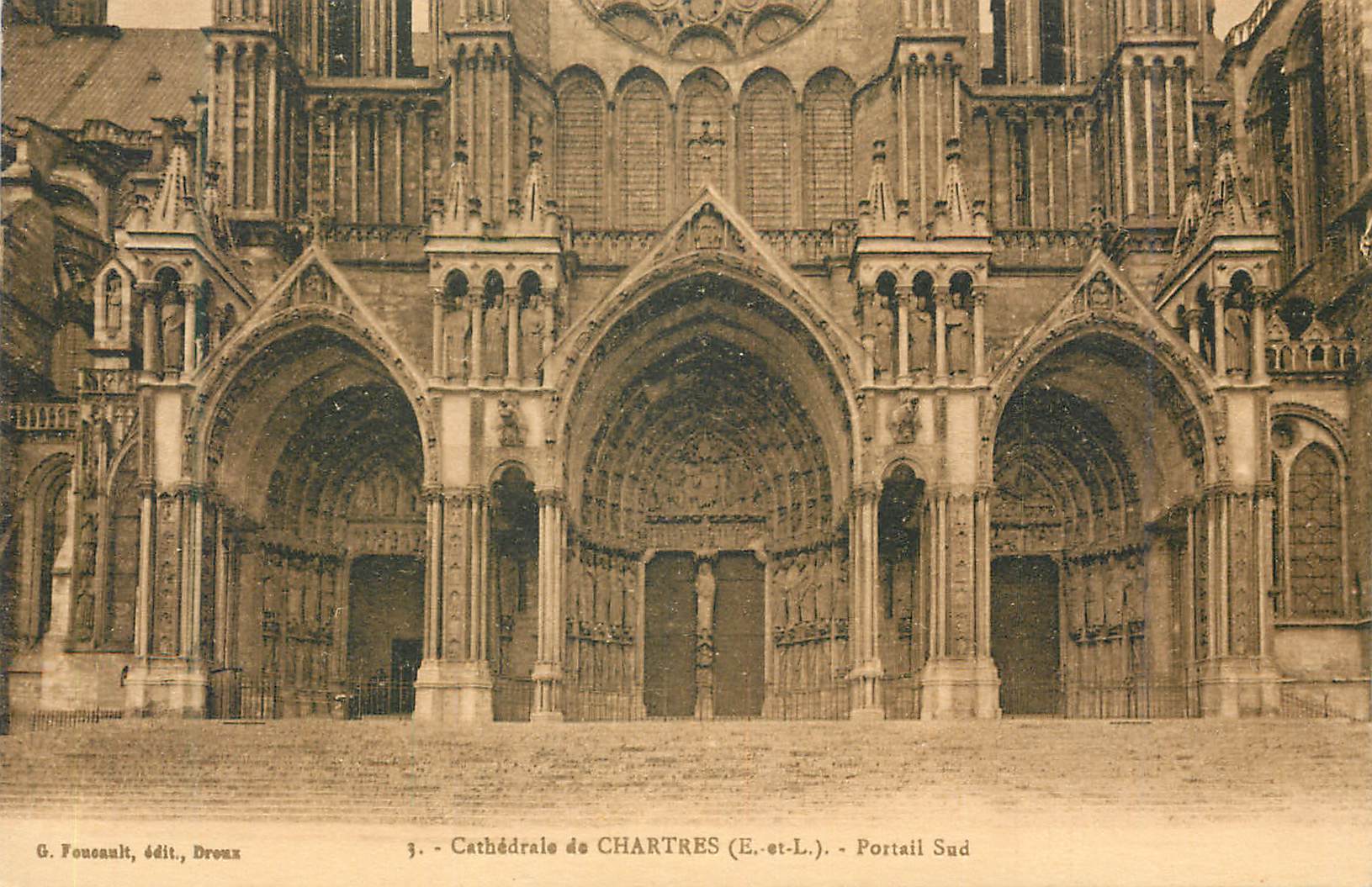 CPA Cathedrale de Chartres (E et L) Portail Sud