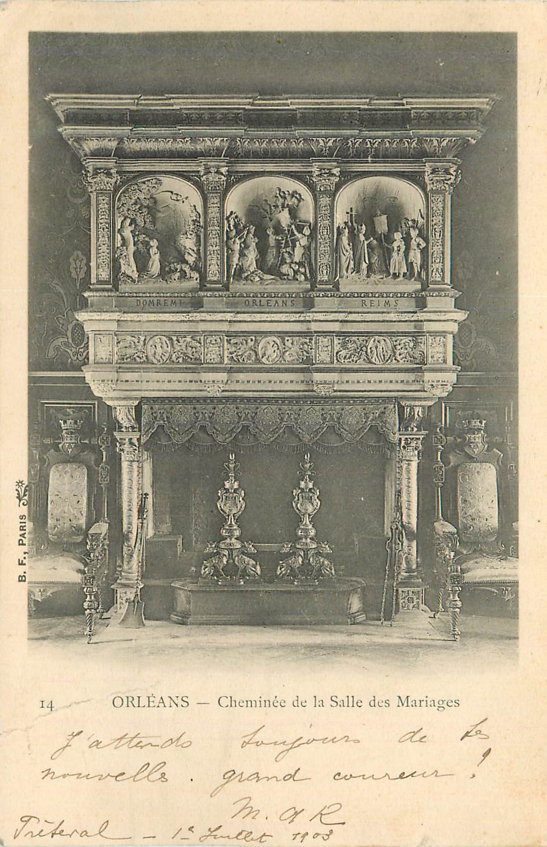 CPA Orleans Cheminee de la Salle des Mariages (carte 1900)