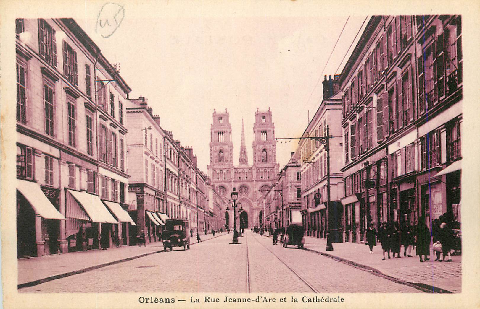 CPA Orleans la Rue Jeanne d'Arc et la Cathedrale