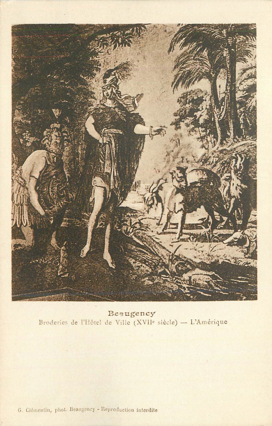 CPA Beaugency Broderies de l'Hotel de Ville (XVIIe siecle) l'Amerique