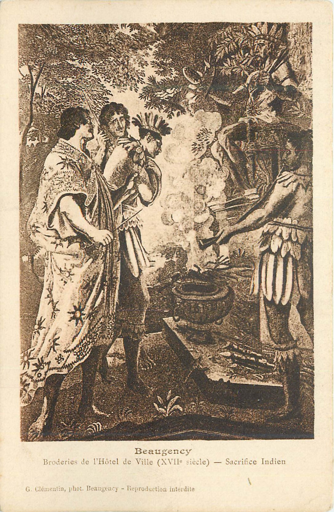 CPA Beaugency Broderies de l'Hotel de Ville (XVIIe siecle) Sacrifice Indien